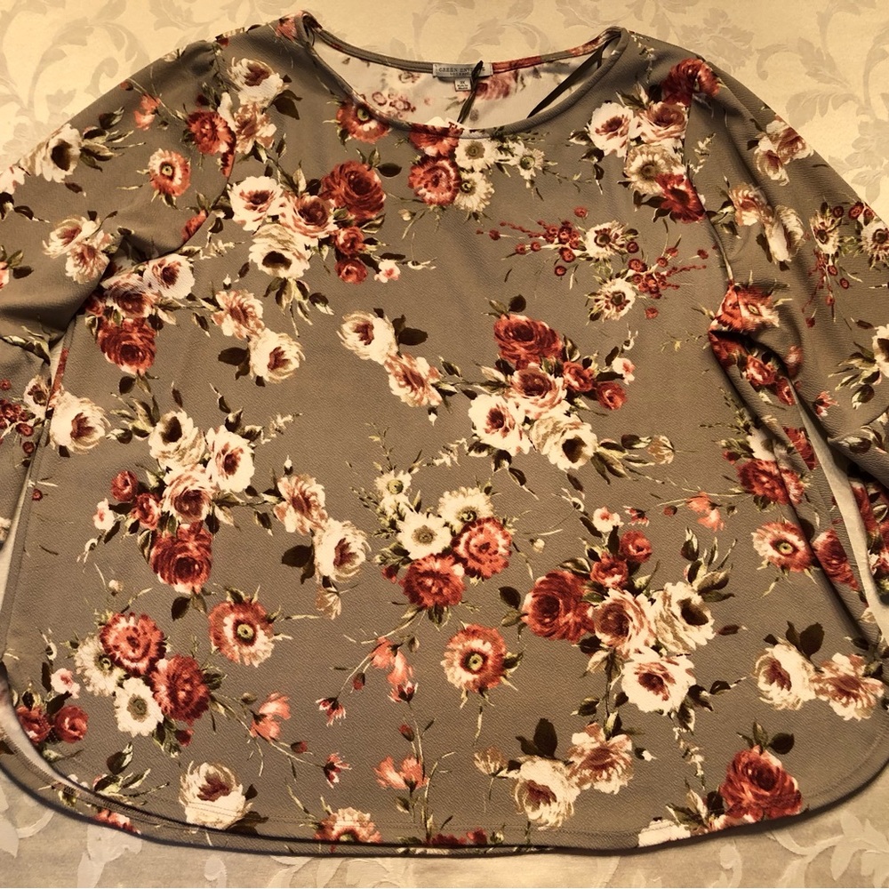 Floral Green Envelope Top